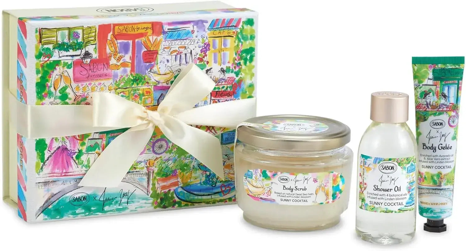 Sabon Body Scrub Exfoliating Skincare Product - Sunny Cocktail Kit 100ml+320g+30ml - 4570109768737