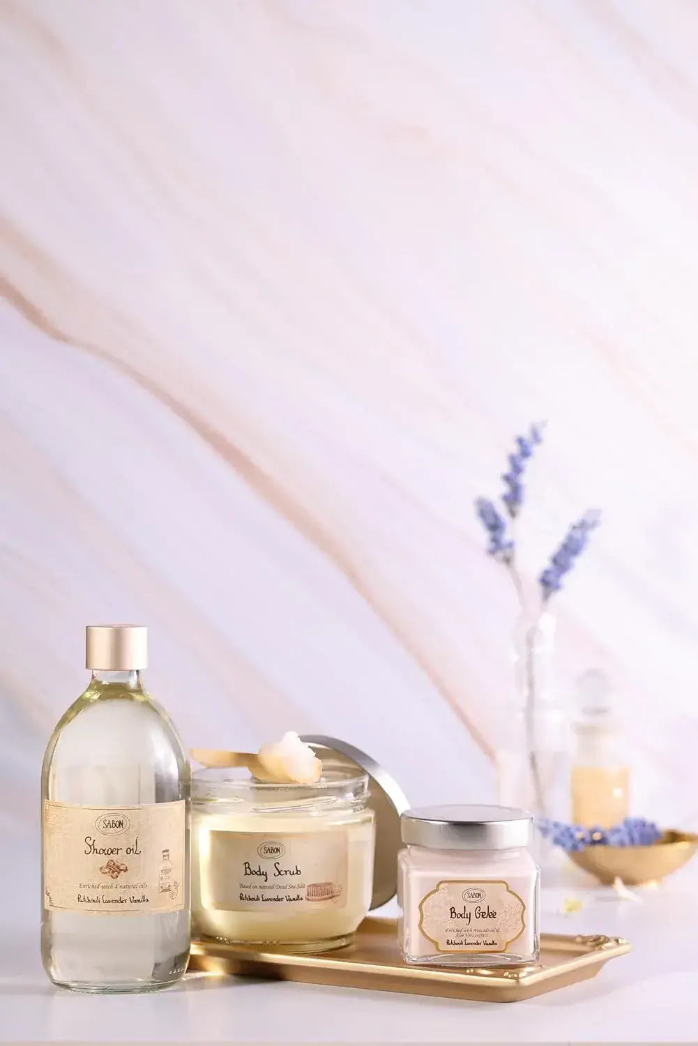 Sabon Shower Oil Patchouli Lavender Vanilla 16.9 fl oz 500 ml