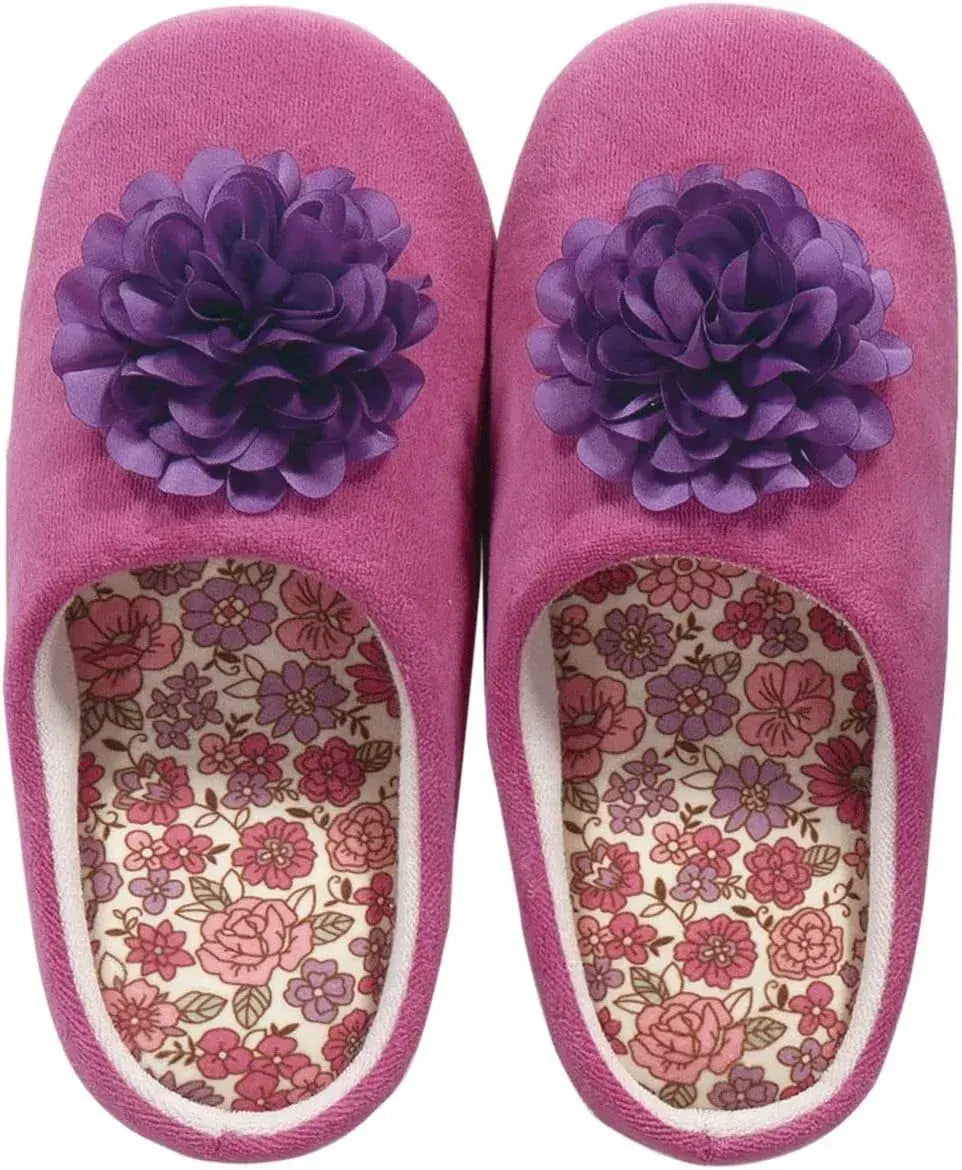Senko Charlotte Slipper with Flower Motif Low-Rebound Sole - Rose - 4973422631953