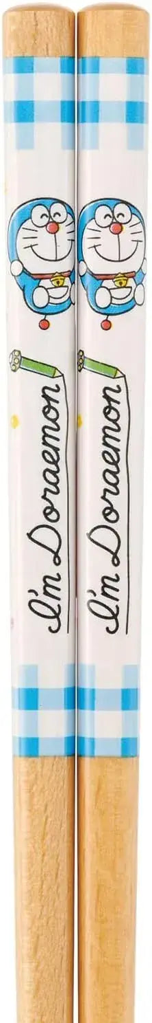 Skater Square Wooden Chopsticks with Rounded Tips Doraemon Design