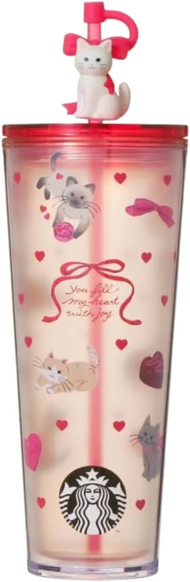Starbucks Valentine 2026 Cold Cup Tumbler Cat 710ml