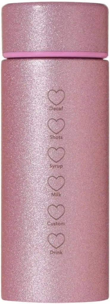 Starbucks Valentine 2026 Stainless Steel Glitter Pink Bottle 355ml