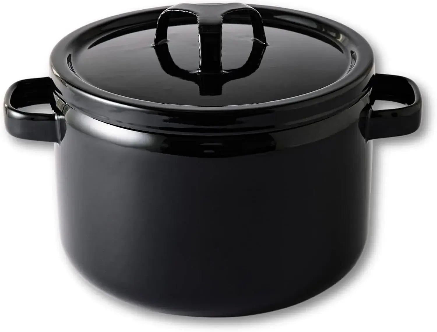 Takumi Japan Double-Handled Enameled Cast Iron Pot IH Compatible - Iron Black 22cm Deep - 4977618116415