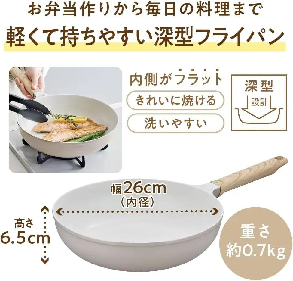 Thermos ThermoProtect Frying Pan 10.2 Inch Greige IH Gas Compatible