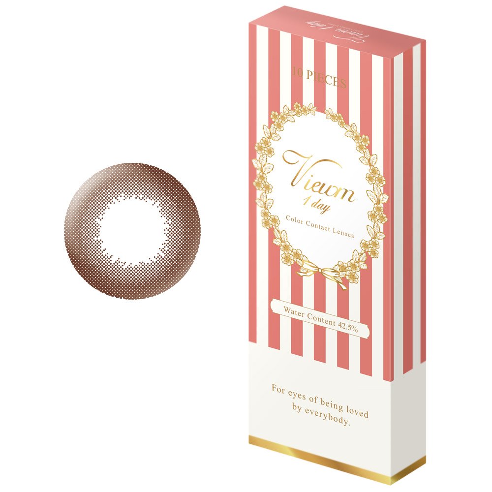 10Pc Bume Viewm 1 Day Pure Brown -1.25 Contact Lenses Japan