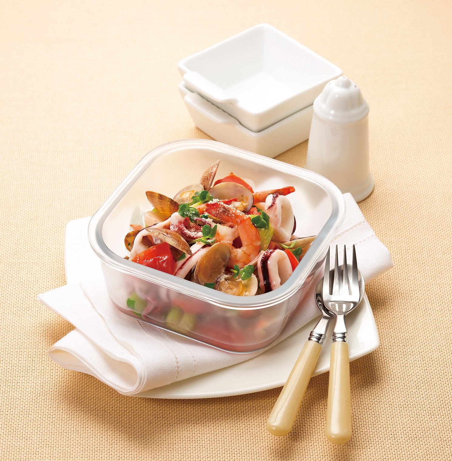 Aderia K-9496 500Ml Square Roaster Non-Stick Ceramic Coated Heat-Resistant Cooker From Japan