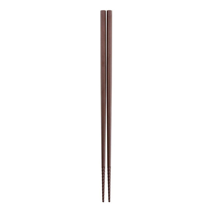 Akebono Hexagonal Tornado Line Serving Chopsticks Brown