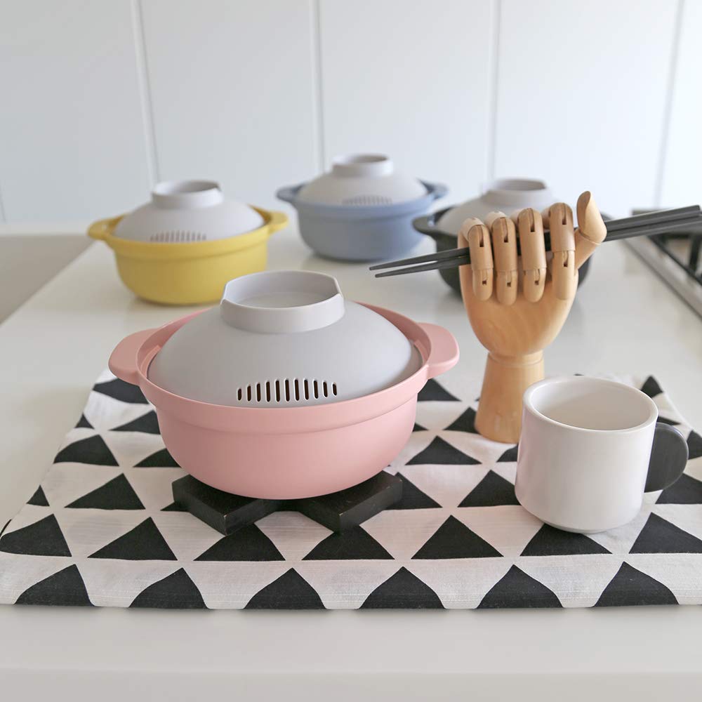 &Ne Rakuchin Convenient Microwave Pot Japan Recopo Pink Nim-118-Pk