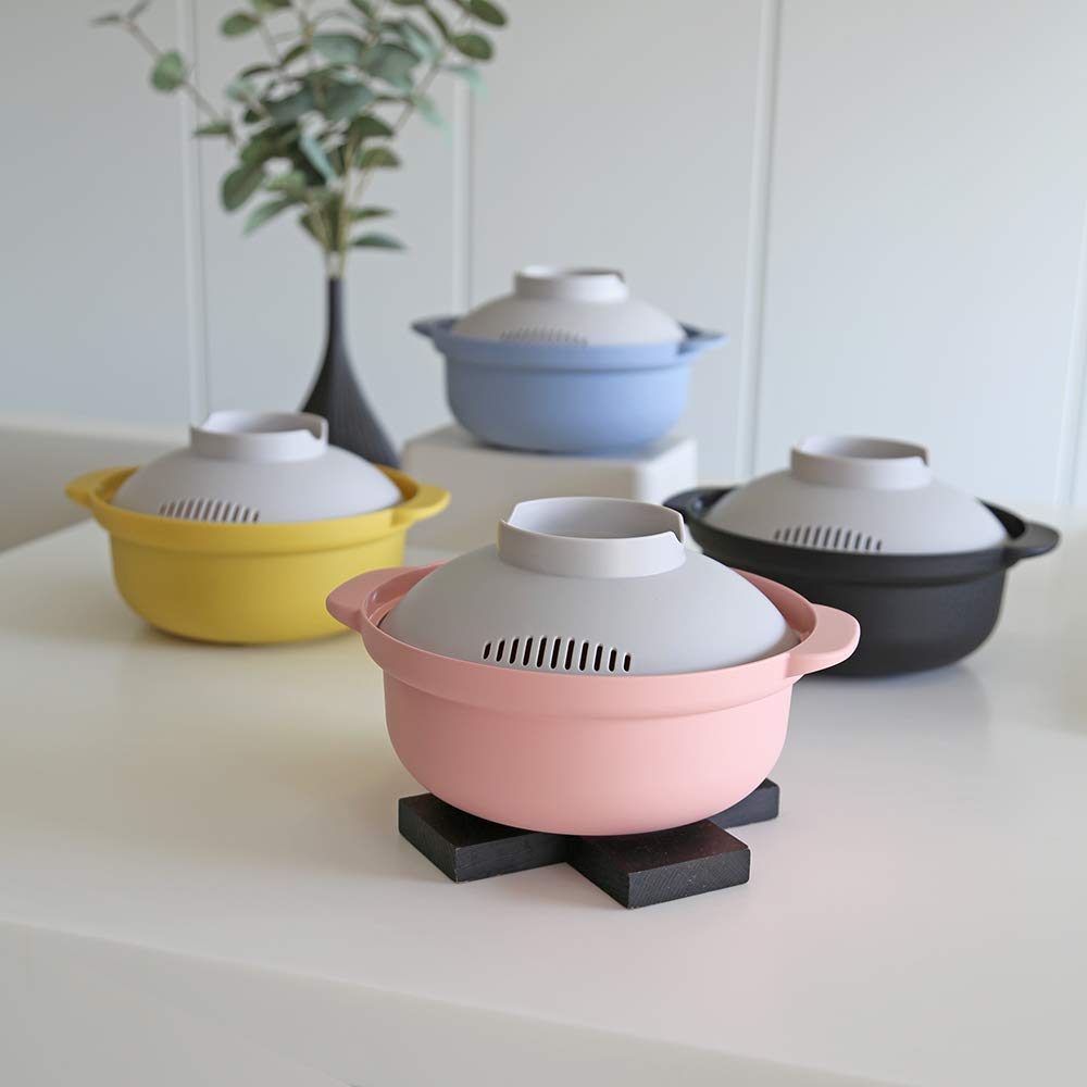 &Ne Rakuchin Convenient Microwave Pot Japan Recopo Pink Nim-118-Pk