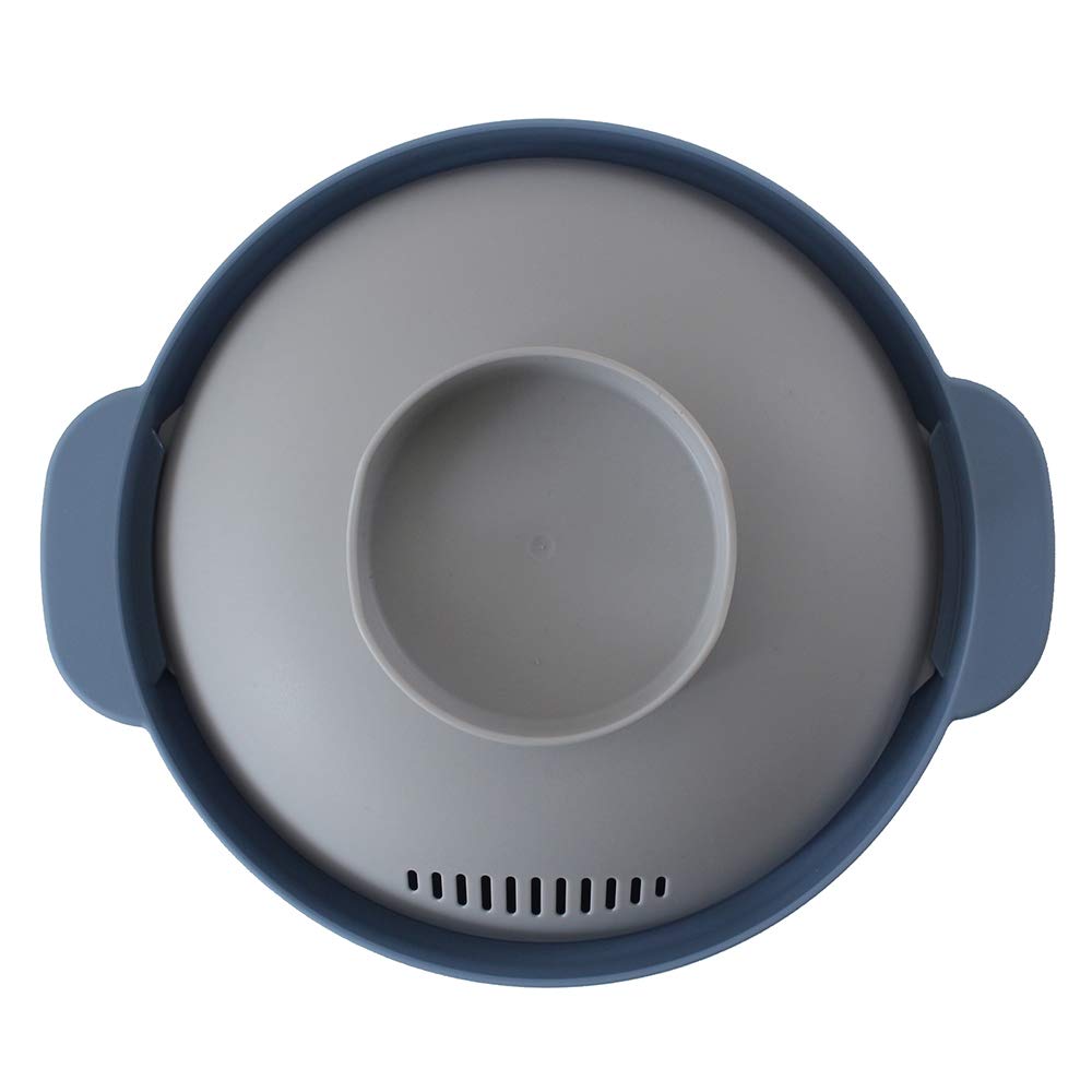 &Ne Rakuchin Convenient Microwave Pot Japan Easy Recipes Recopo Nim-118-Bl Blue