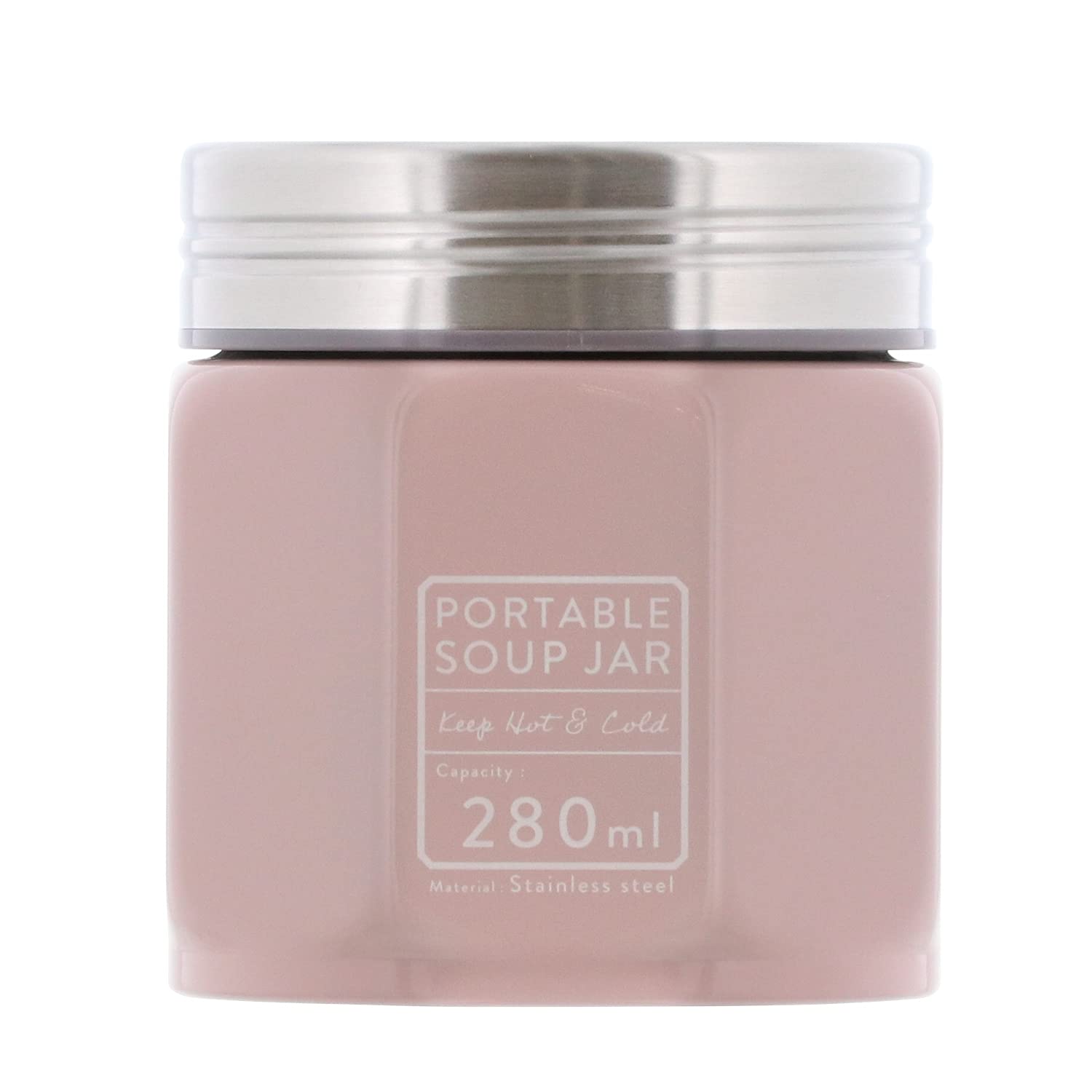 Bestco Lunch Jar Thermal Insulation 280Ml Warm Pink Octogone Nd-8235 Japan