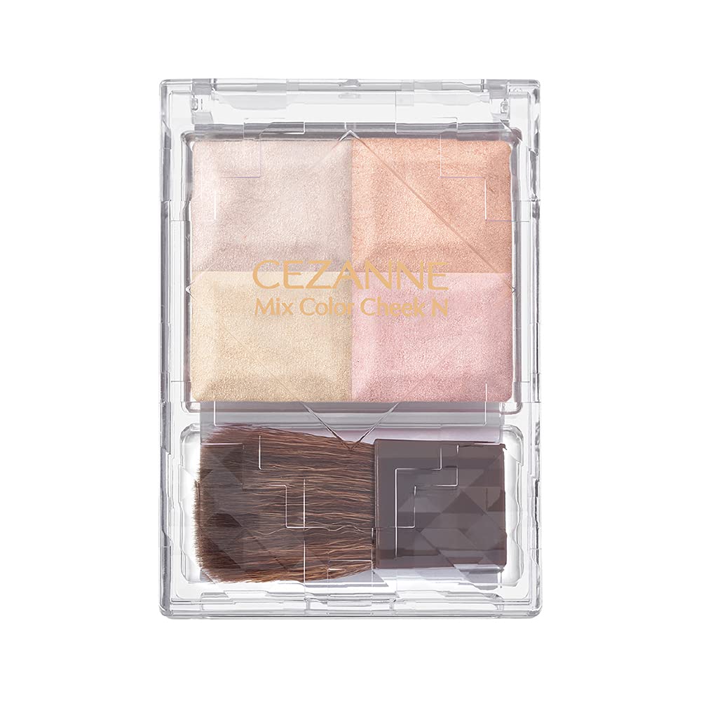 Cezanne 4-Color Natural Shine N10 Pale Highlight 7.1G Mixed Cheek Palette