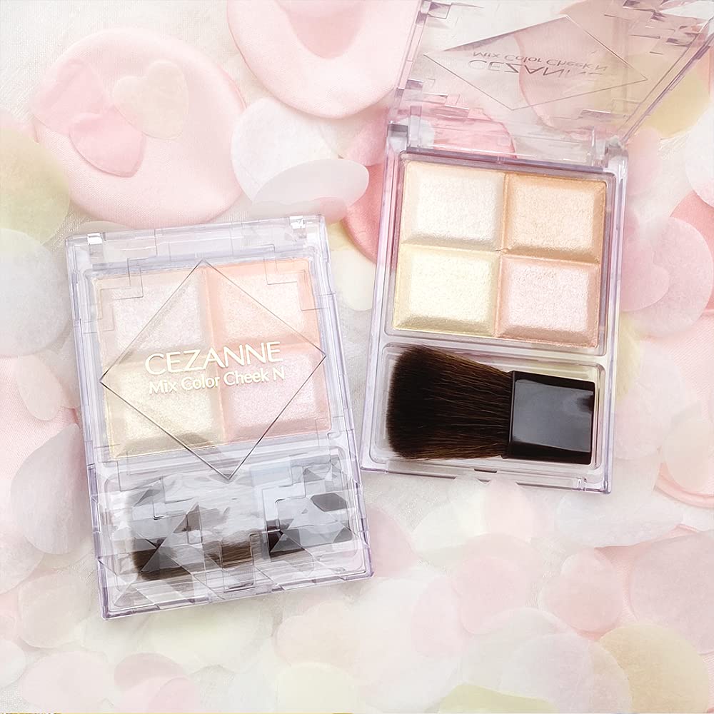 Cezanne 4-Color Natural Shine N10 Pale Highlight 7.1G Mixed Cheek Palette