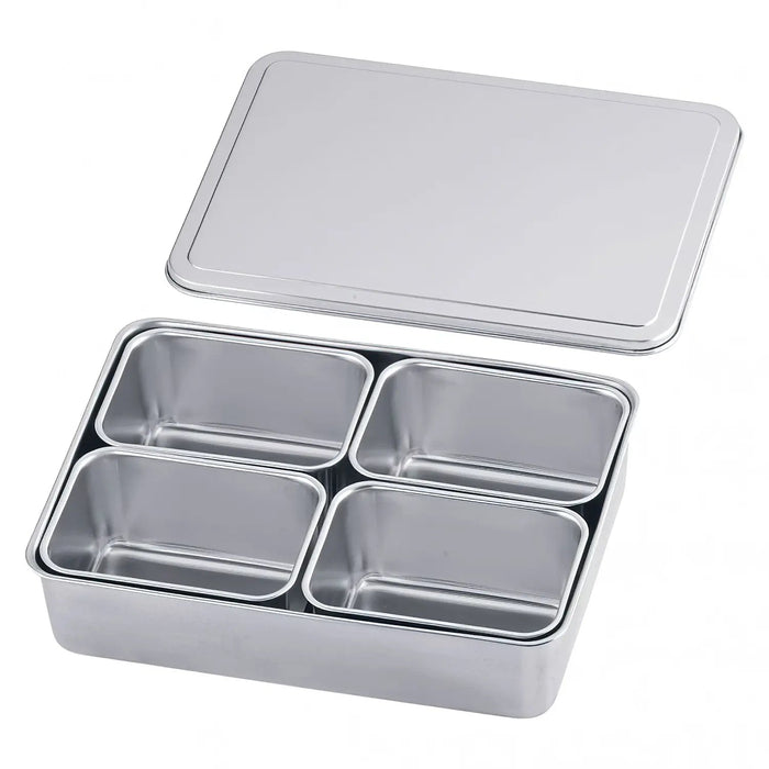 Clover Stainless Steel Yakumi Seasoning Container Small 4 Compartments Square