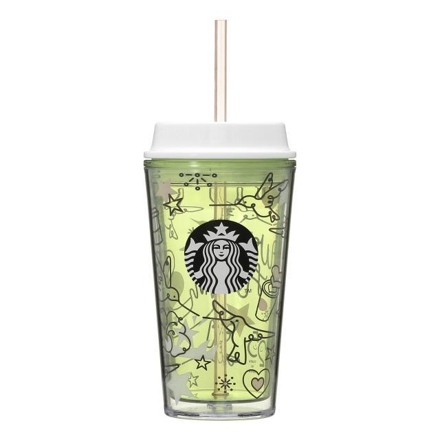 Starbucks Japan 25th Anniversary Tumbler Line Art Green 473ml