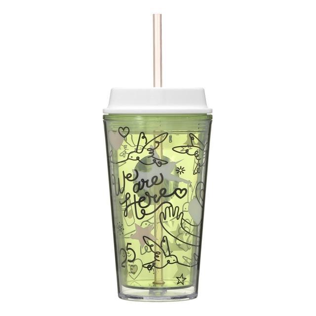 Starbucks Japan 25th Anniversary Tumbler Line Art Green 473ml