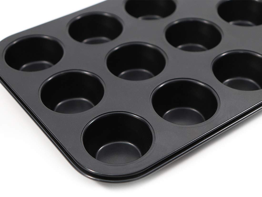 Cotta Japan Tiffany Muffin Mold 12Pcs Black 26X20X2.4Cm 4.8X2.4Cm 88656