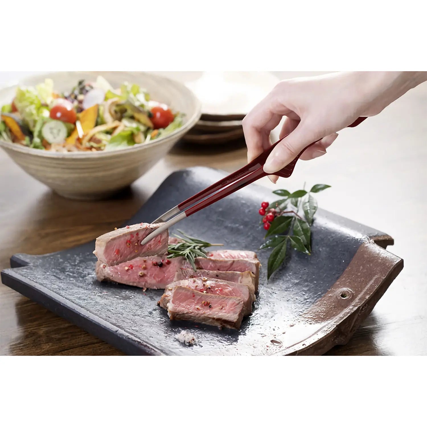 Ebm Stainless Steel Clever Chopstick Tongs Black