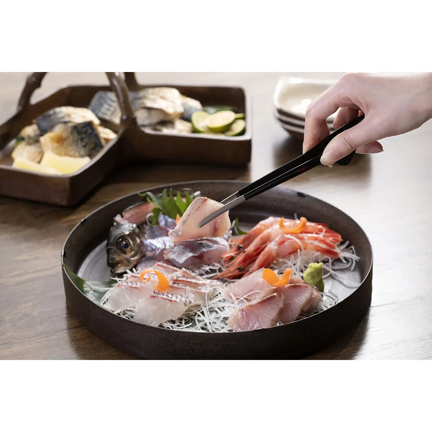 Ebm Stainless Steel Clever Chopstick Tongs Red