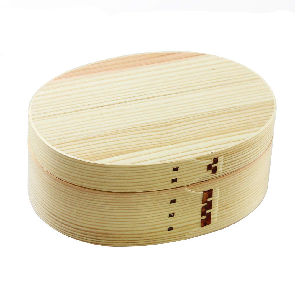 Large Japanese Magewappa Oval Bento Box - Natural Domestic Finish - Eemon Of The Festival - Japan 001-266
