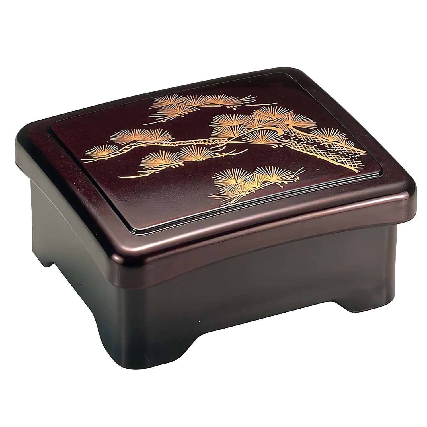 Fukui Craft Abs Resin Donju Jubako Box With Pine Tree Motif