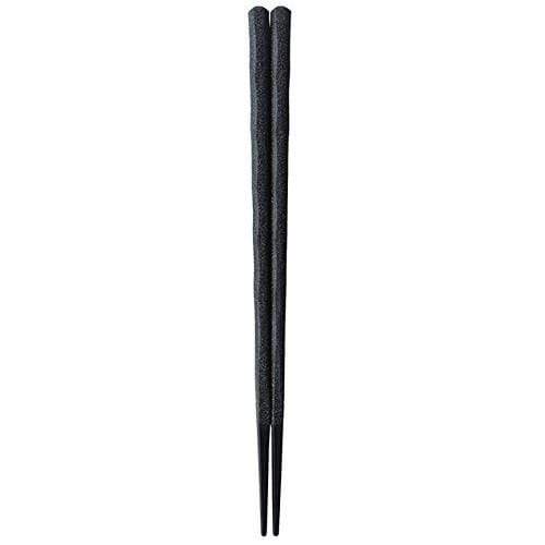 Fukui Craft Japan Hexagonal Chopsticks 22.5Cm Rough-Carved Double-Lacquered Non-Slip Kanshitsu Dry-Lacquer Grey