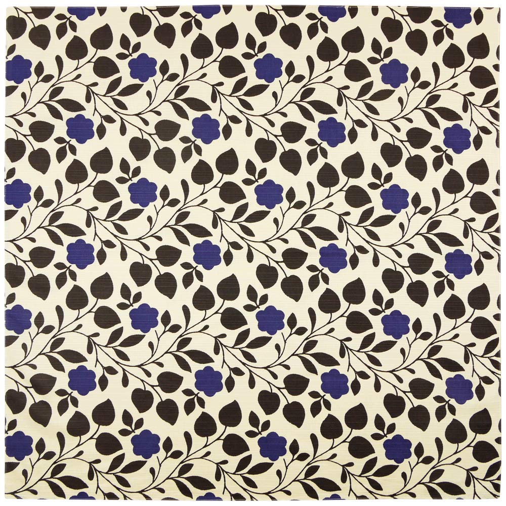 Hama Pattern Furoshiki Cloth 90Cm Japan - Flower Leaf Blue Off