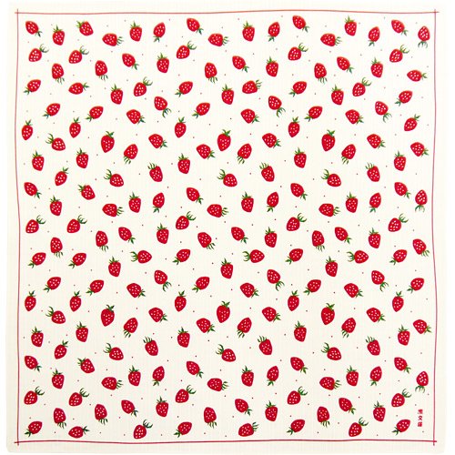 Hama Pattern Furoshiki 50Cm Polka Dot Strawberry Red Off - Japanese Gift Wrap