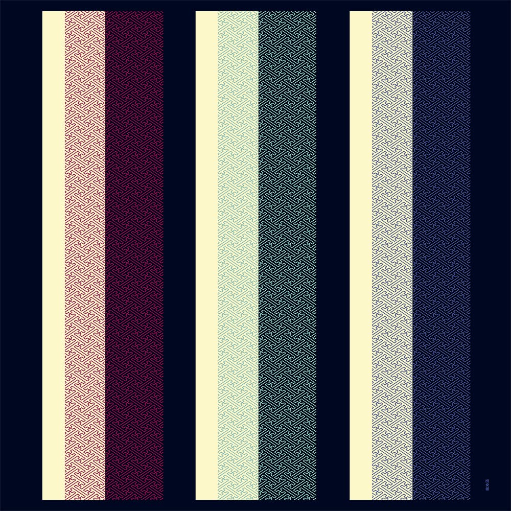 Hama Pattern Furoshiki 90Cm Japan Sayagata Stripes Cloth