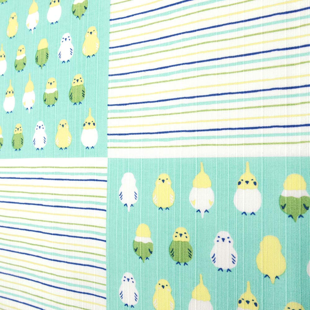 Hama Pattern Furoshiki 50Cm Arranged Parakeet Eme Blue From Japan