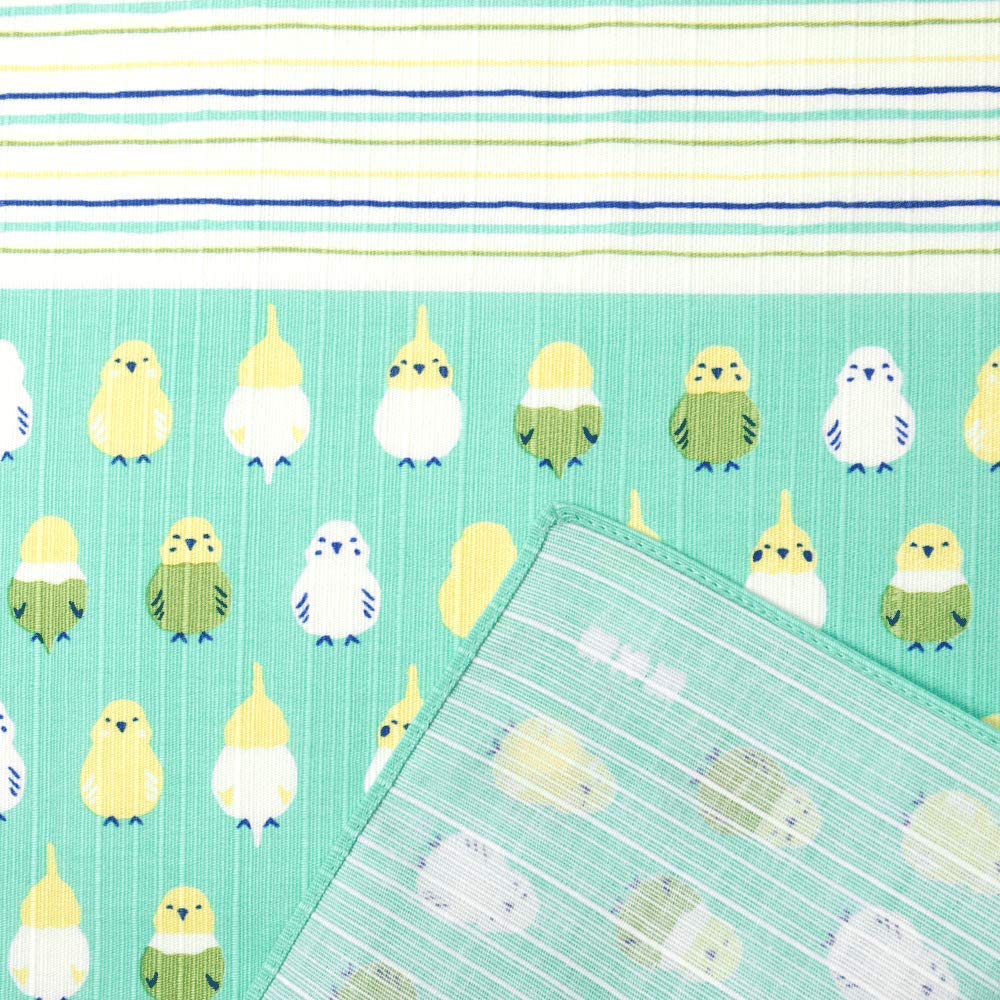 Hama Pattern Furoshiki 50Cm Arranged Parakeet Eme Blue From Japan