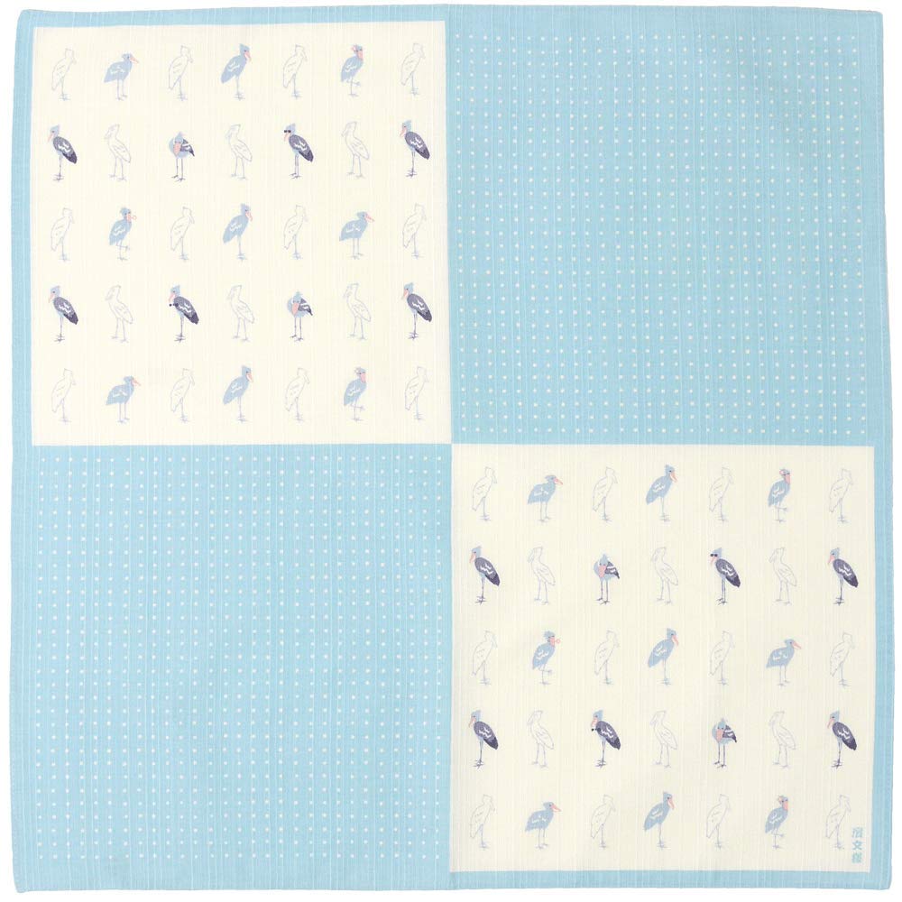 Hama Pattern Furoshiki 50Cm Gokigen Shoebill Blue - Japanese Cloth