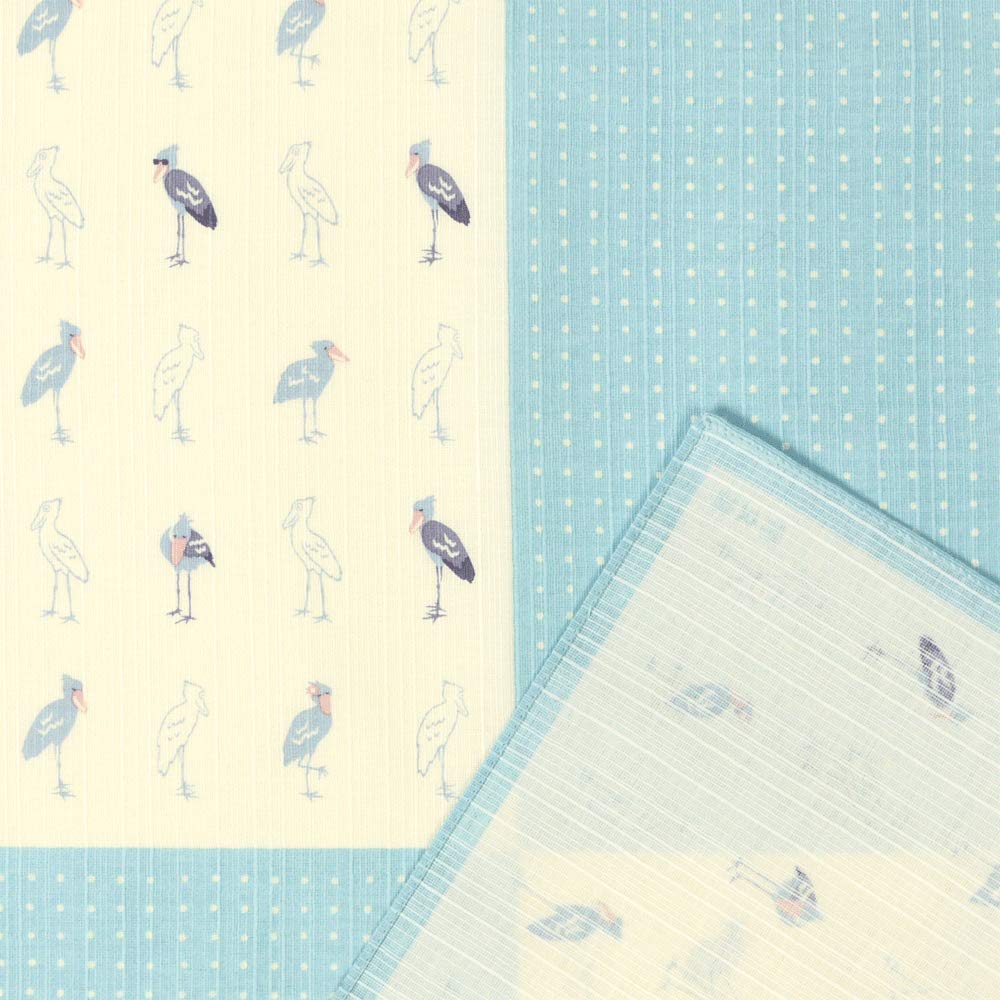 Hama Pattern Furoshiki 50Cm Gokigen Shoebill Blue - Japanese Cloth