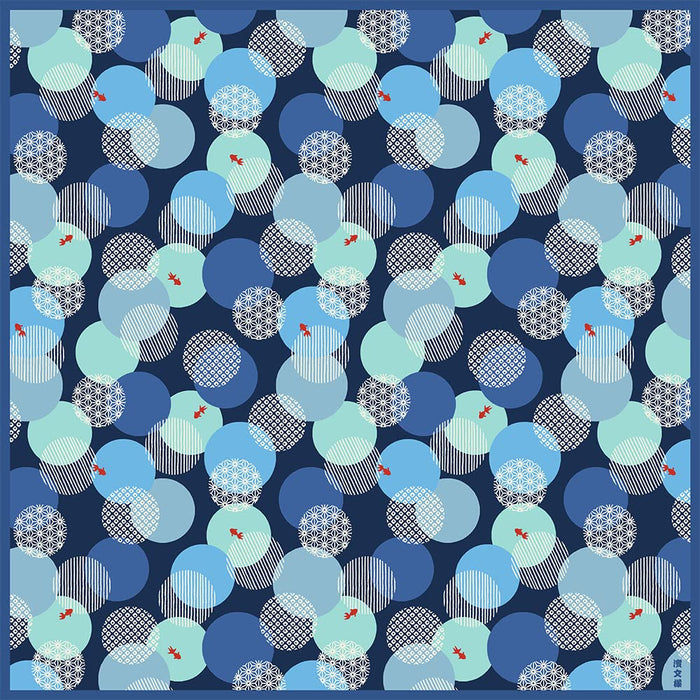 Hama Pattern Furoshiki 50Cm Goldfish & Crest Ball - Japanese Cloth