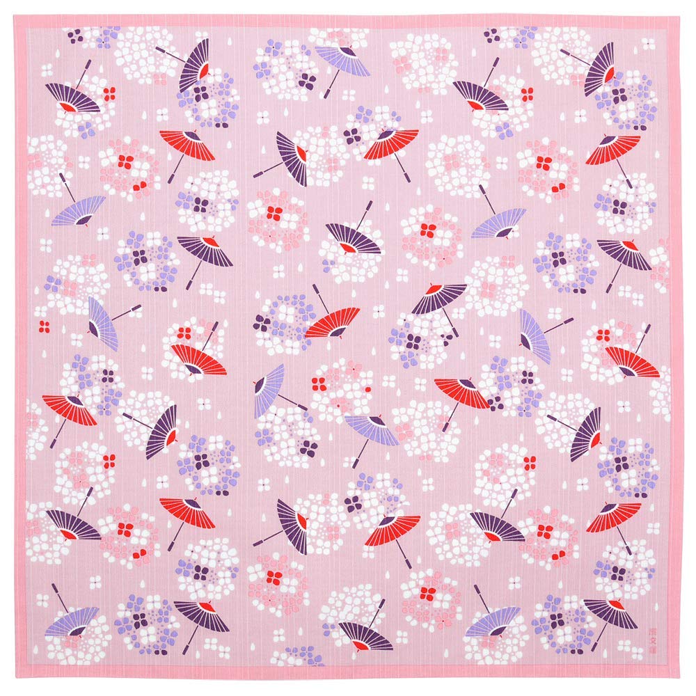 Hama Pattern Furoshiki 50Cm Hydrangea Biyori Pink - Japanese Cloth