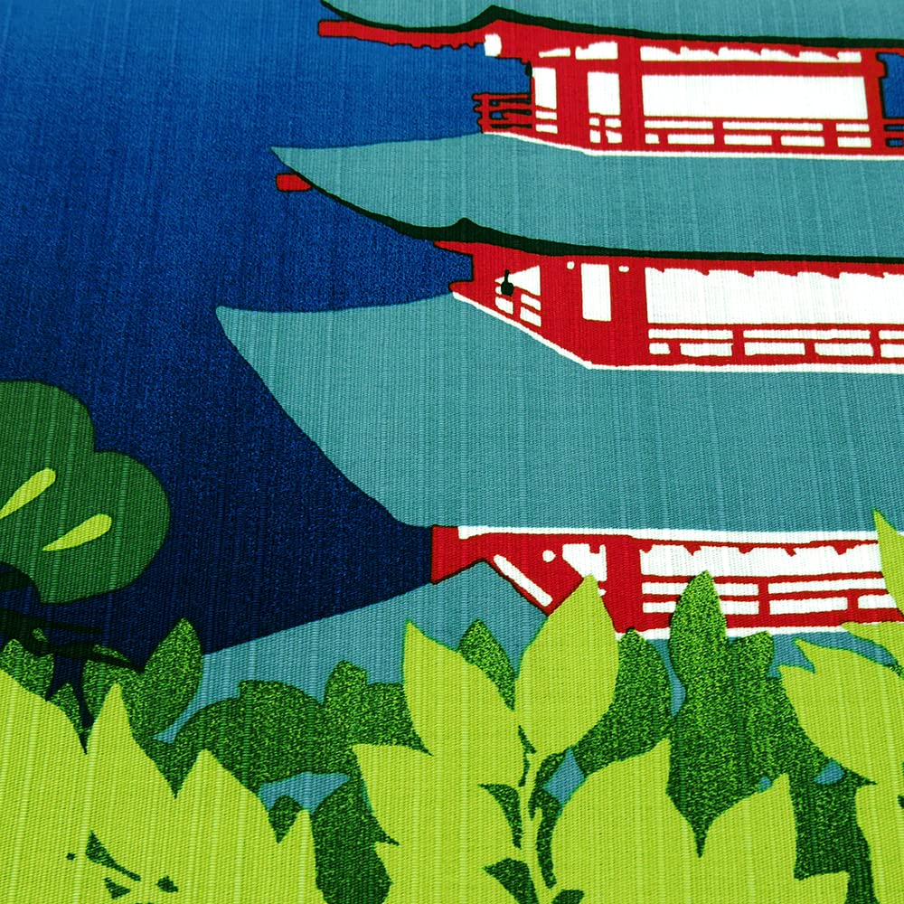Hama Pattern Furoshiki 50Cm - Summer Five-Storied Pagoda Mt. Fuji - Japan