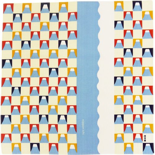 Hama Pattern Small Cloth (50Cm Wrapping Cloth) With Mt. Fuji Design - Made In Japan
