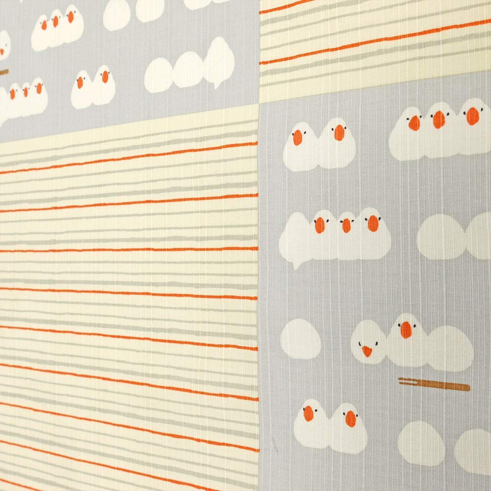 Hama Pattern Japan Oshikura Sparrow Gray Wrapping Cloth 50Cm