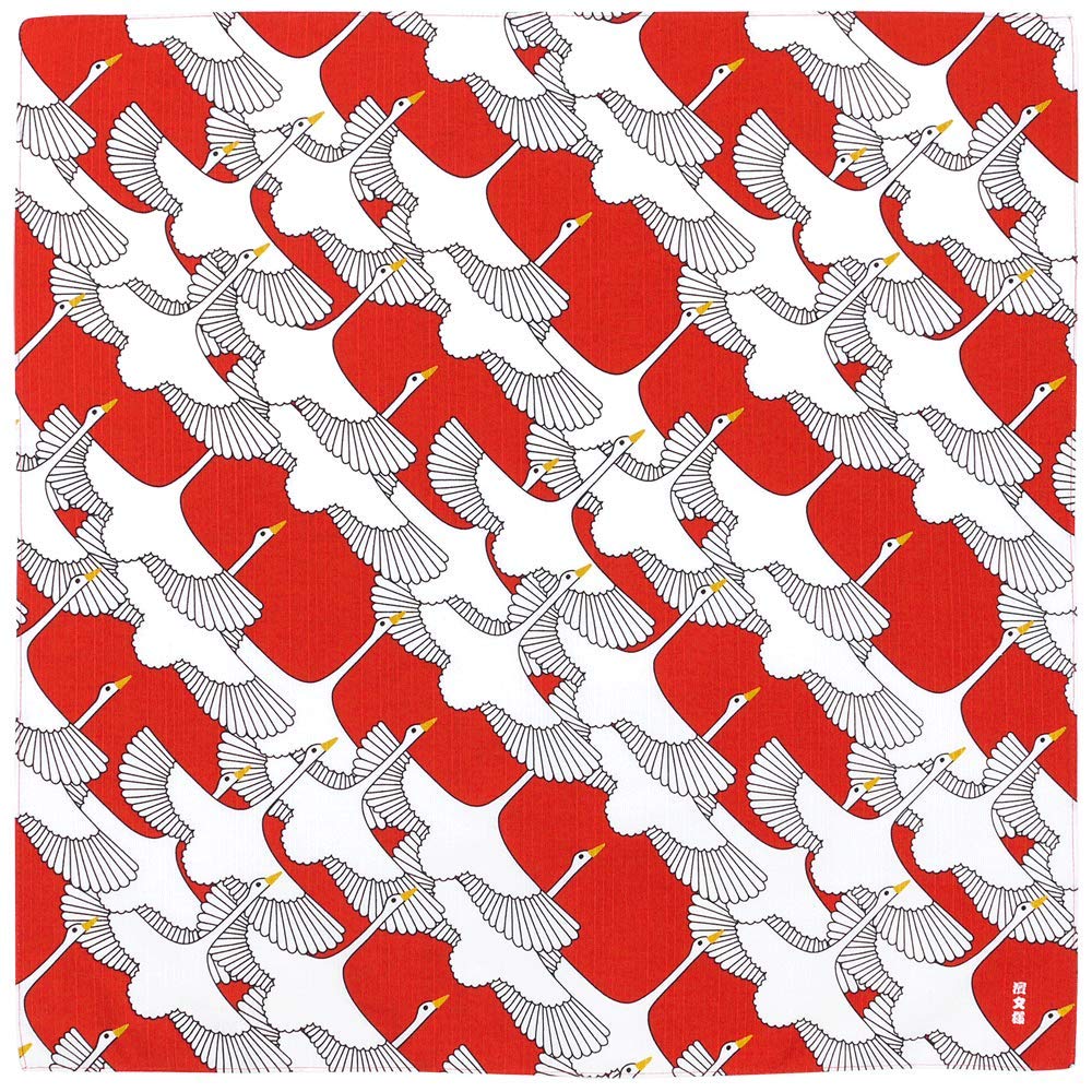 Hama Pattern Japanese Shukutsuru Red Small Wrapping Cloth 50Cm