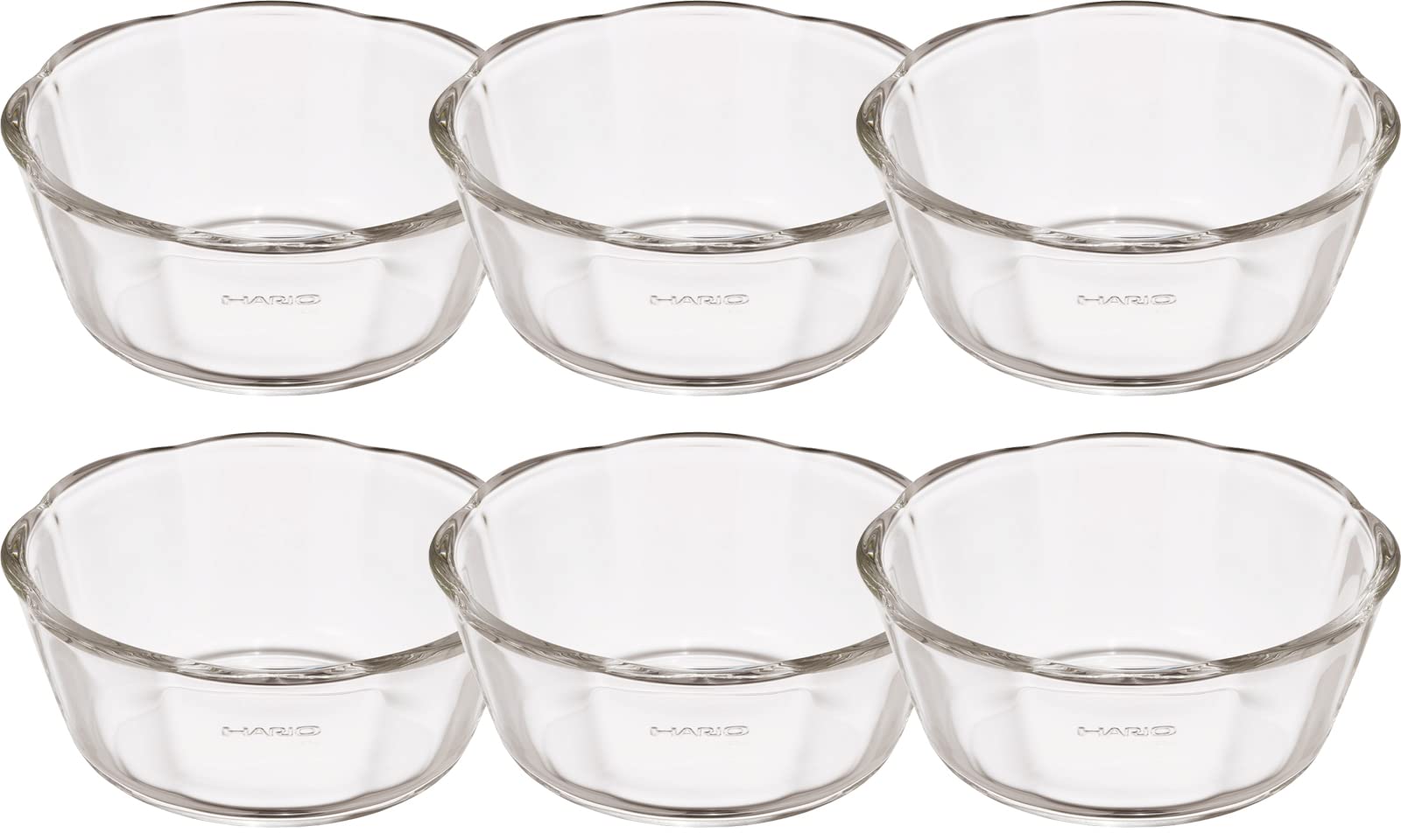 Hario Japan Heat Resistant Glass Sweets Bowl Set 6 300Ml Buono Kitchen Swb-30-Bk Clear