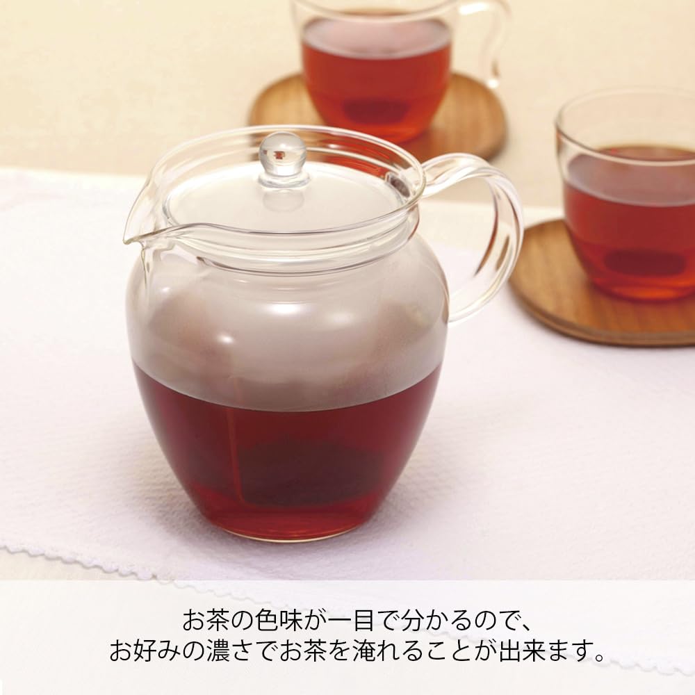 Hario Teapot 700ml HeatRes Glass Chrn-4N