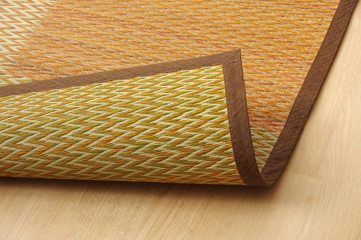 Ikehiko Corporation Rush Rug Carpet Hanagoza Pia Edoma 2 Tatami Brown Japan 174X174Cm #4323802