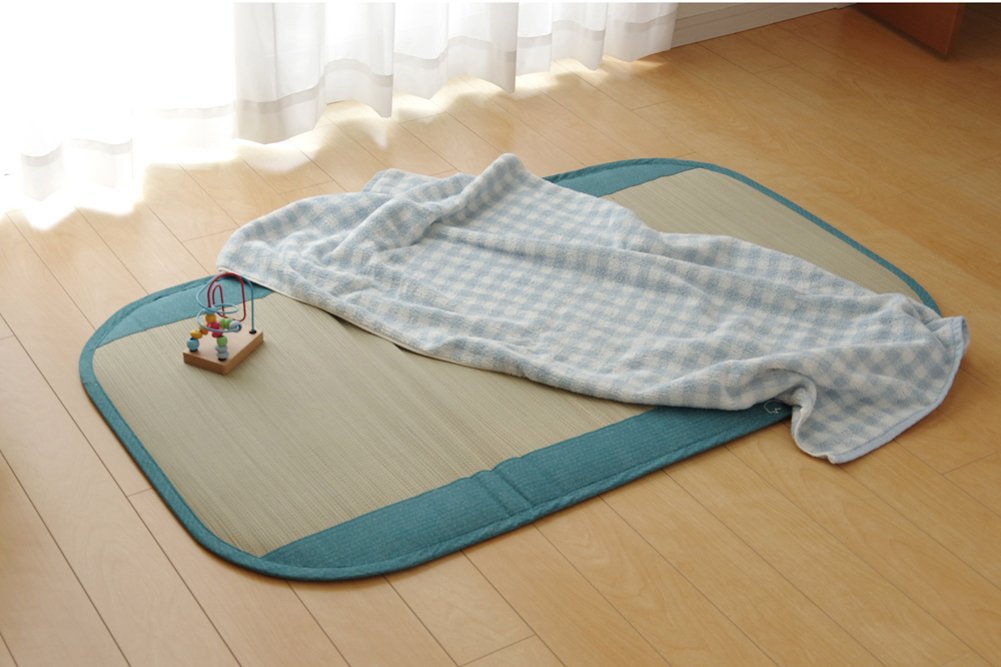 Ikehiko Corporation Rush Rug Mat Sleep Refreshing Baby Kids 70X120Cm Blue Juniors Japan #7514309