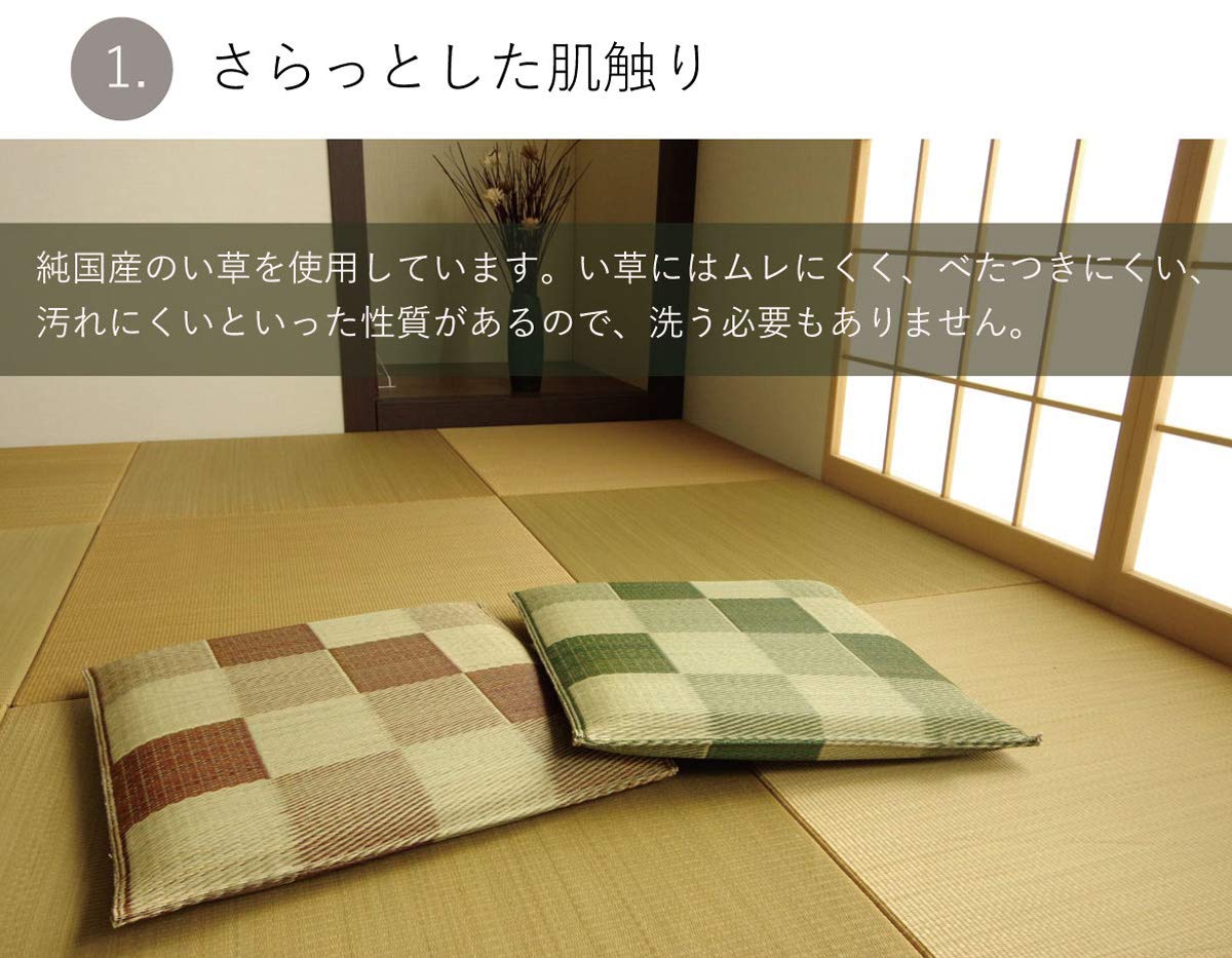 Ikehiko Rush Zabuton Block 2Pc Set 55X55Cm Brown Made In Japan #3128010 By Ikehiko Corp