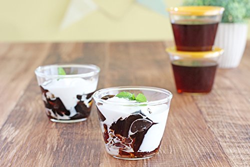 Iwaki Pudding Cup Set 10 Lid Storage Container Japan Heat Resistant Glass Yellow 100Ml Skt904-10Y