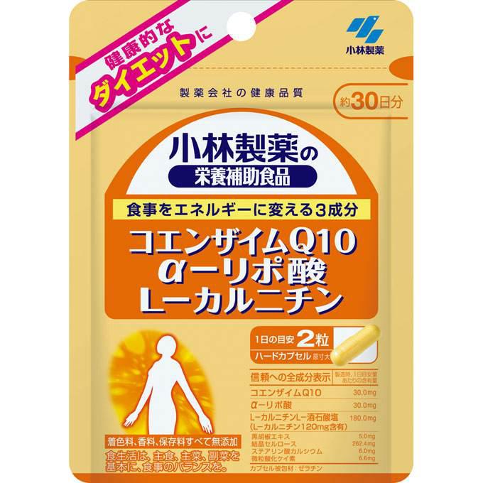 Kobayashi CoQ10 α-Lipoic Acid L-Carnitine 60 Tablets - Dietary Supplement Made In Japan