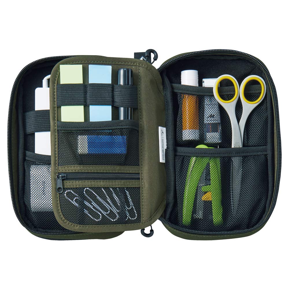 Lihit Lab Japan Cordura Tool Pouch Double Pen Pouch Olive A7765-22