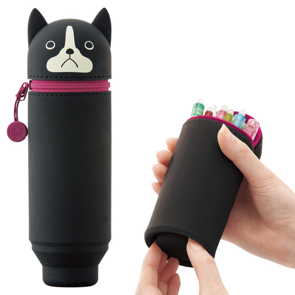 Lihit Lab Stand Pen Case Punilab Boston Terrier A7712-8 Japan