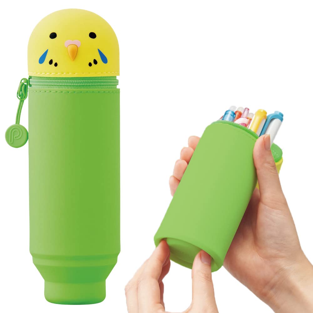 Lihit Lab Stand Pen Case Punilab Budgerigar A7712-9 Japan