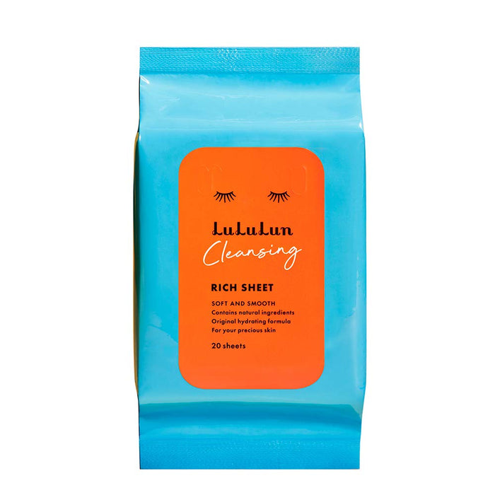 Lululun Cleansing Soft And Smooth Rich Sheet 20 Sheets - Natural Ingredients - Hydrating Sheet